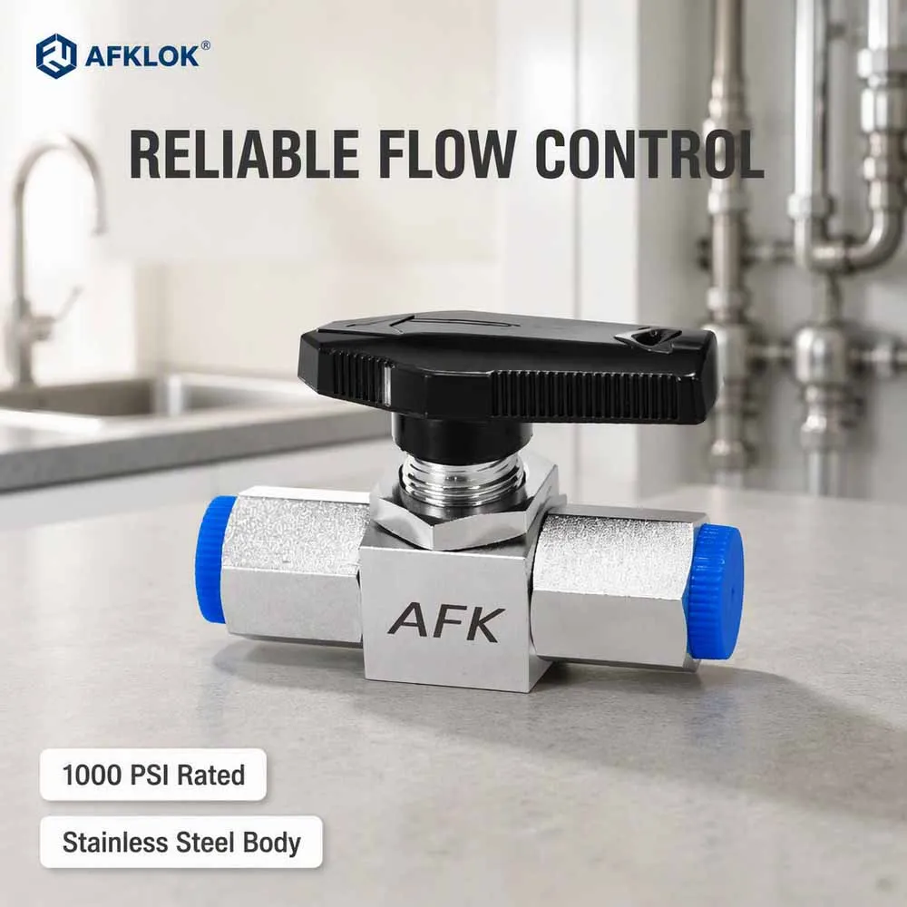 Stainless Steel 316 Two Way Ball Valve 1000psi 3000psi for Gas with 1/4 3/8 1/2 NPT Thread Straight Design High Pressure Rating