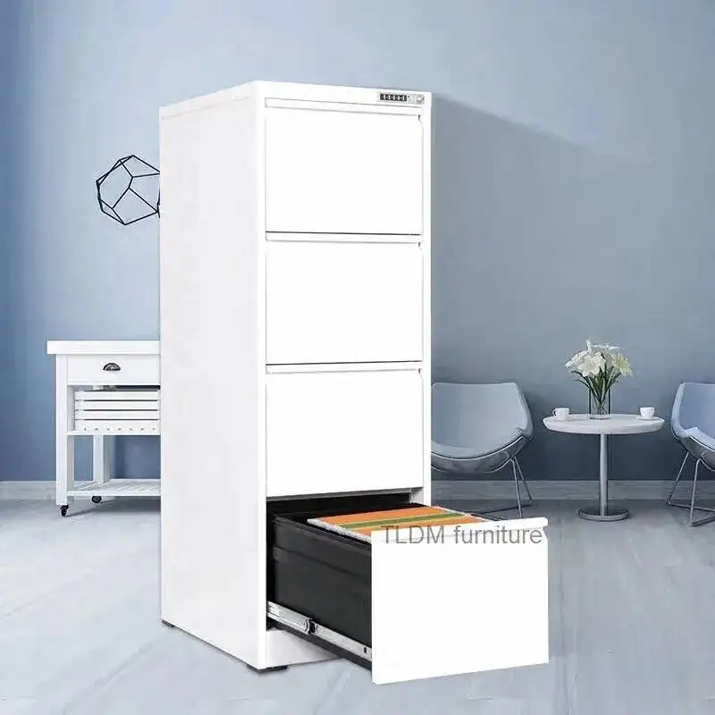 خزائن خزائن 4 حديثة لتخزين المكاتب، الحد الأدنى مع قفل أدراج فولاذية، رف ملفات معدني، خزانة ملفات، أثاث المكاتب #3