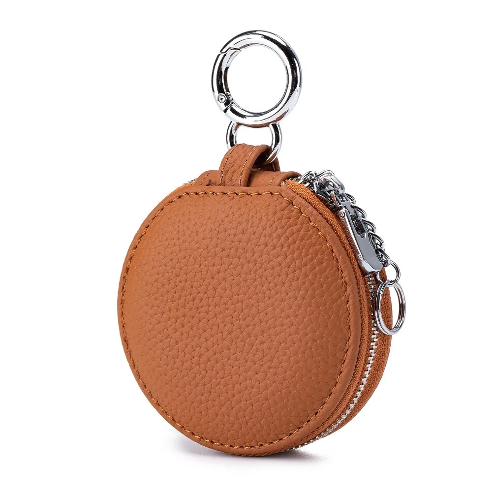 

Creative Cute PU Leather Coin Purse with Mirror Zipper Round Wallet Coin Bag Keychain Earphone Bag Mini Storage Bag