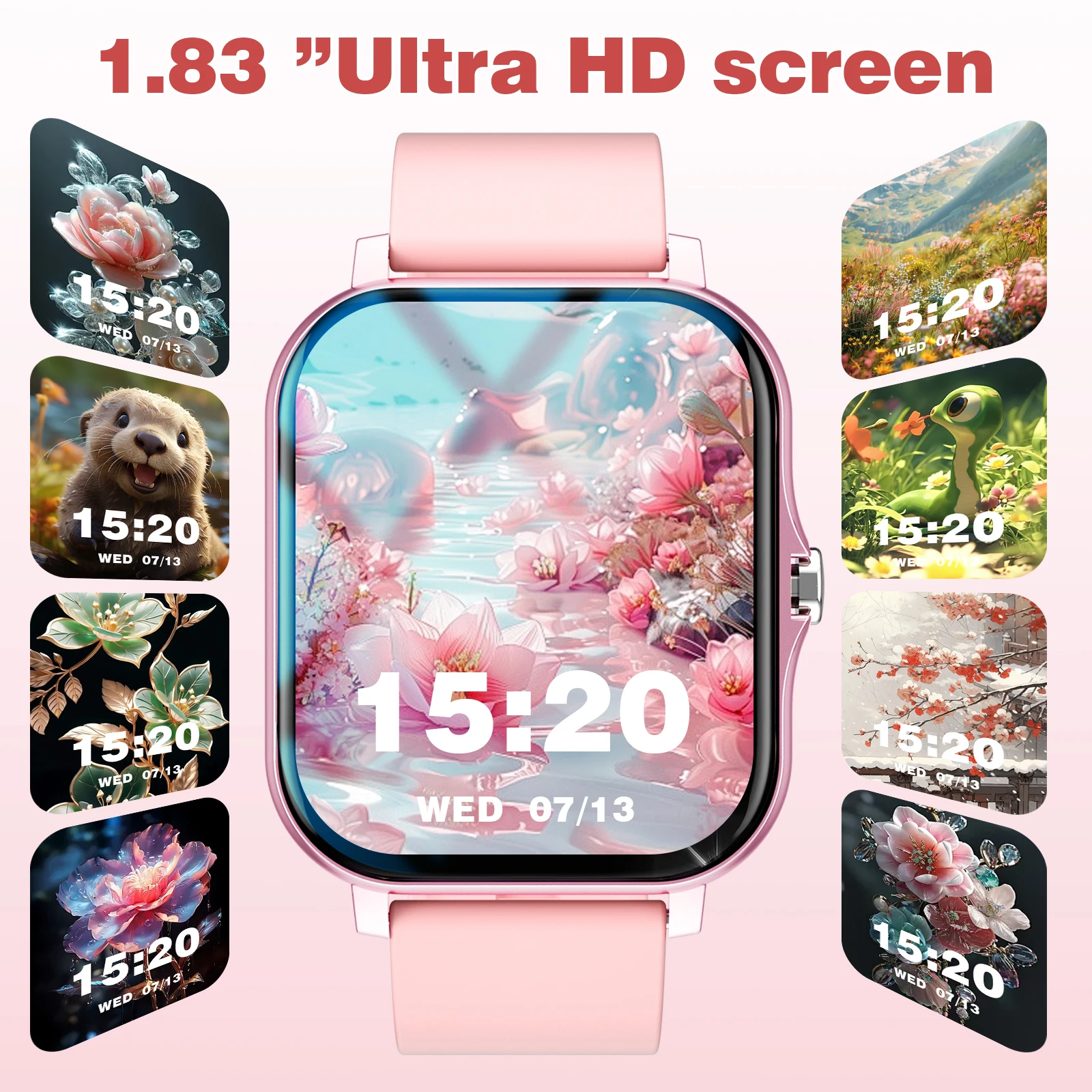 Reloj inteligente inalámbrico para mujer, llamadas Bluetooth, modo multideporte, compatible con Android y iPhone