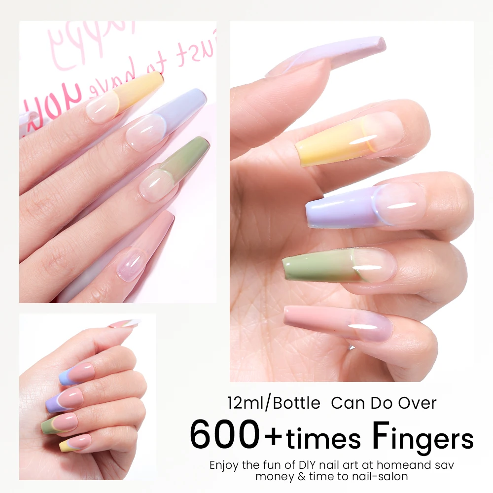 MAYCHAO 12ml Rainbow Gel Nail Polish Gel Semi Permanent Nail Gel Varnish Soak Off UV Gel for Base Top Coat For Nail Decorations