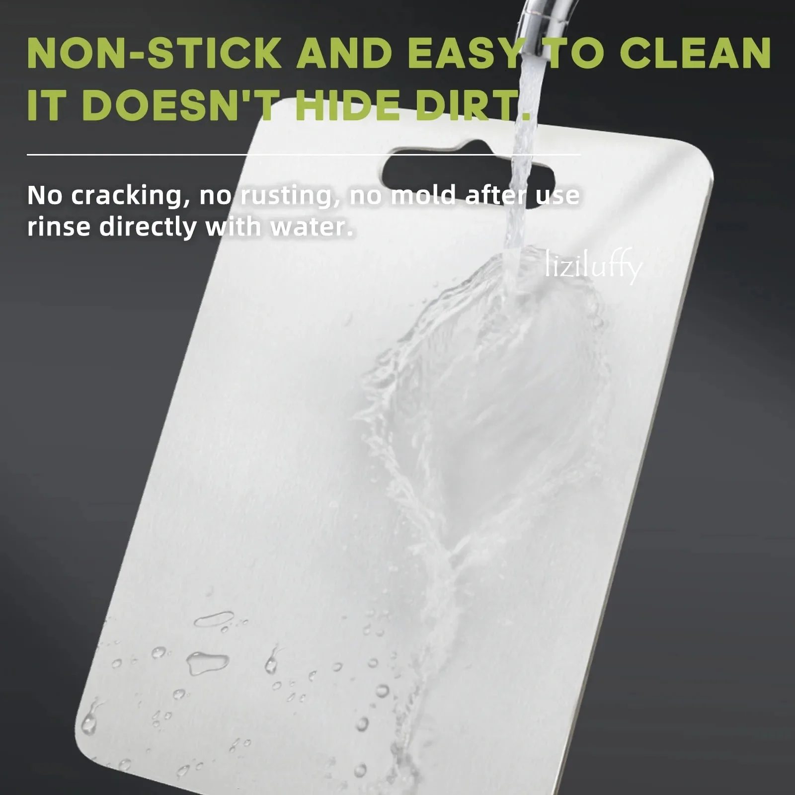 Food Grade Pure Titanium Cutting Board - Antibacterial Odorless, Knife-Safe Non-Stick for Daily Meal Prep view 5