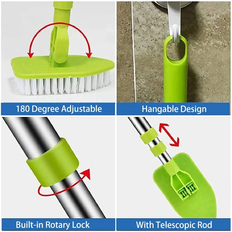 UNTIOR Bathroom Floor Brush Wash the floor Brush the ground Seam Brush Tile Long Handle Wall Wash Toilet Cleaning