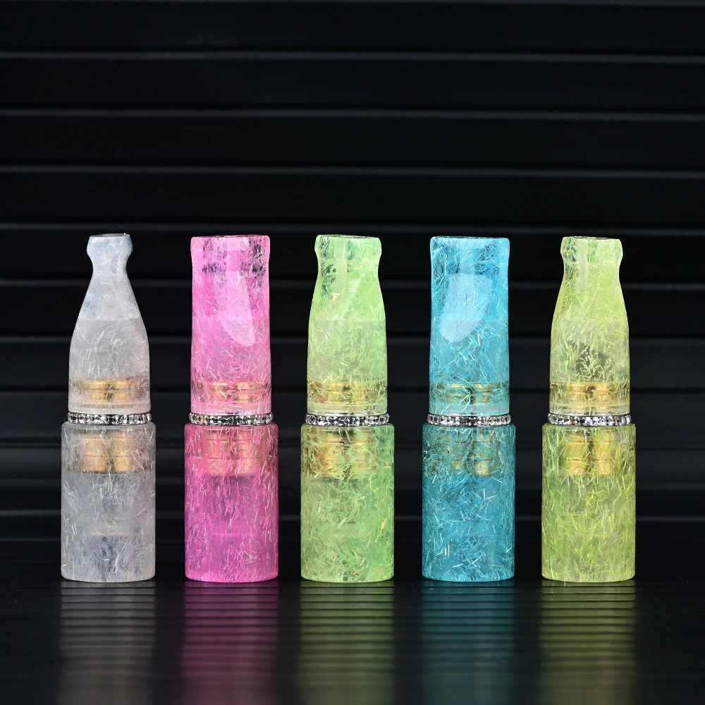 

6cm diamond resin filter cigarette holder 9MM activated carbon filter element unisex thick cigarette filter nozzle