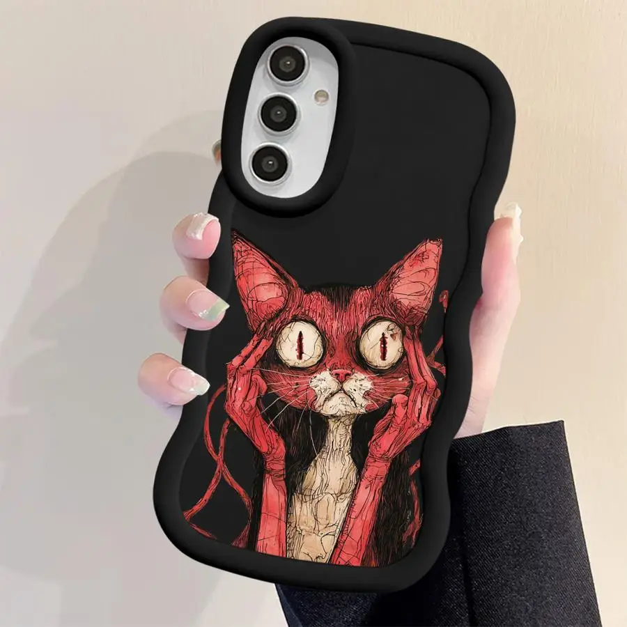 Custodia morbida per telefono per Samsung Galaxy A50 A51 A73 A20 A05 A30 A02s A06 A03 A52 A55 A04 Cool Cat