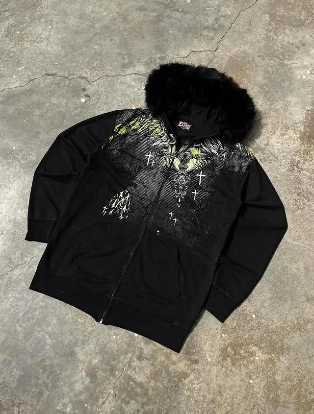 

Y2K MMA Lint Толстовка Готический Винтажный Узор Негабаритный Толстовка С Капюшоном Модный Мужской Женский Модный Повседневная Уличная Одежда