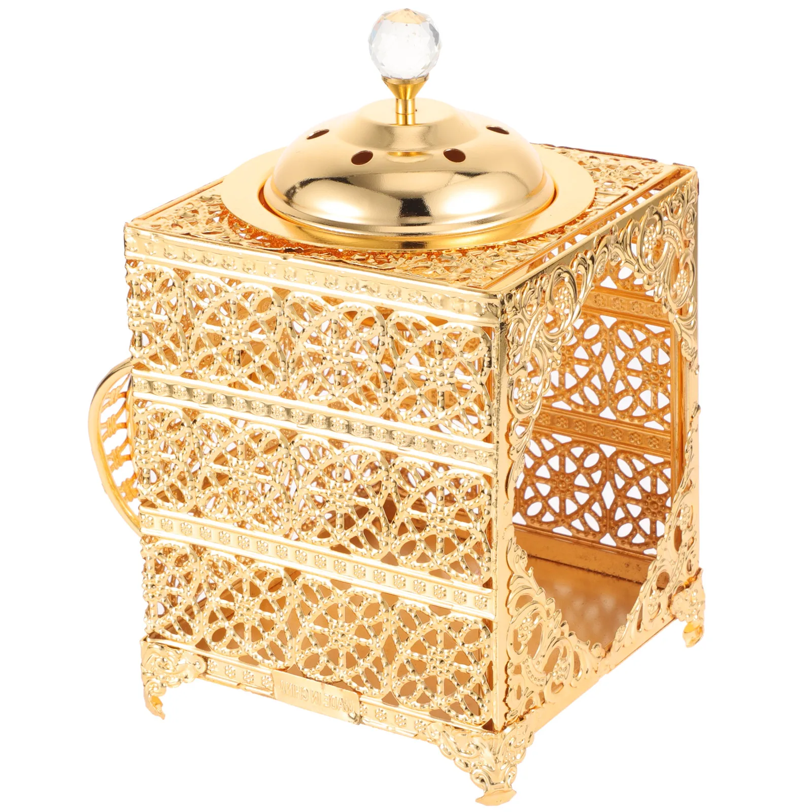

Golden Incense Retro Aromatherapy Alloy Plate Decor Censer Stick Holder Yoga Incense Burner Adorn Bedroom Sauna