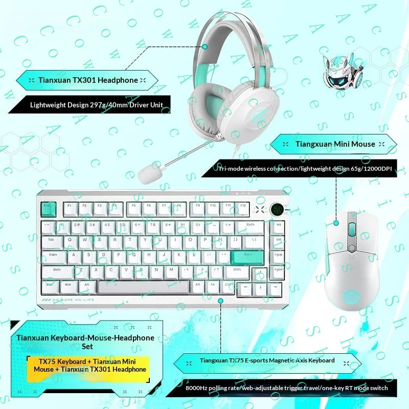 PP+ FOR ASUS TUF TX75 Keyboard + TX Mini Mouse + TX301 Headset Gaming Set