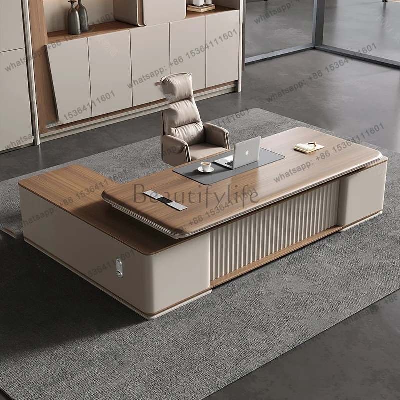 Large Lshaped Office Desk Study Organizers Reception Crafts Office Desk Design Computer Escritorio Oficina Commercial Furniture