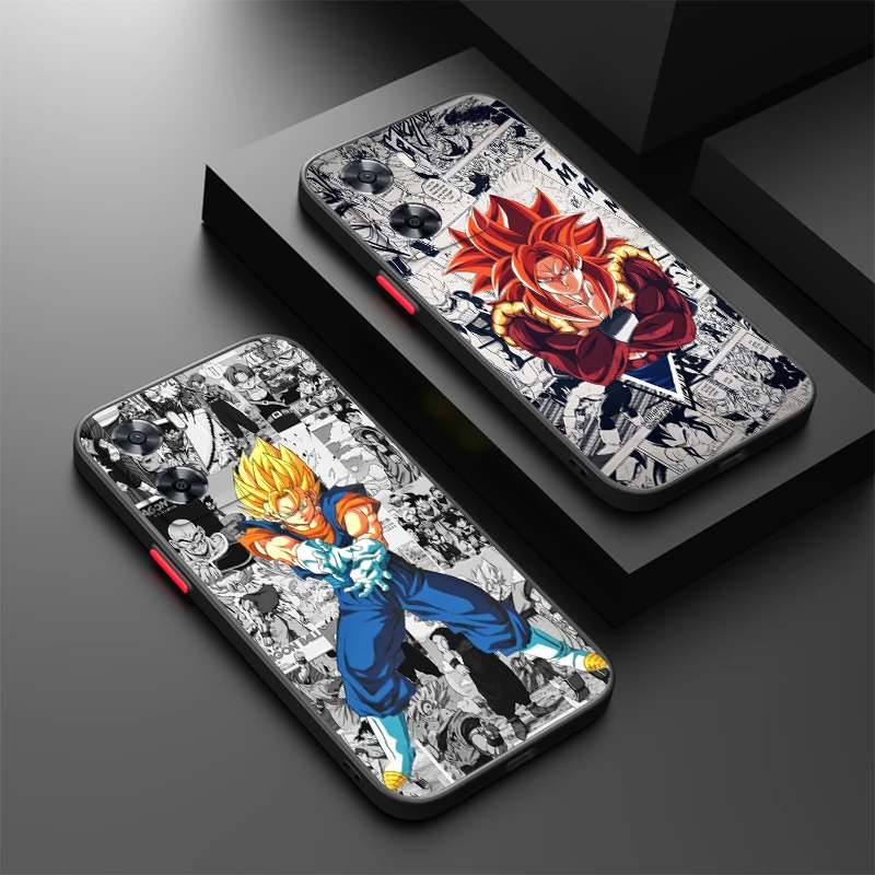 D-Dragon Ball Z Animation Art Frosted Translucent For OPPO X5 X3 A54S A5 A94 A16 A53S A57 A74 A72 A96 A98 A78 5G Back