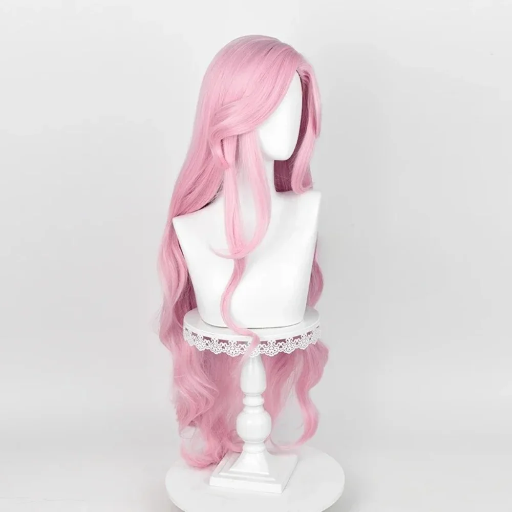 Imagen 3: Peluca Larga Rosa Ondulada Resistente al Calor, Cabello Sintético para Disfraces de Halloween, 100cm, Peluca de Cosplay de Fluttershy de Anime