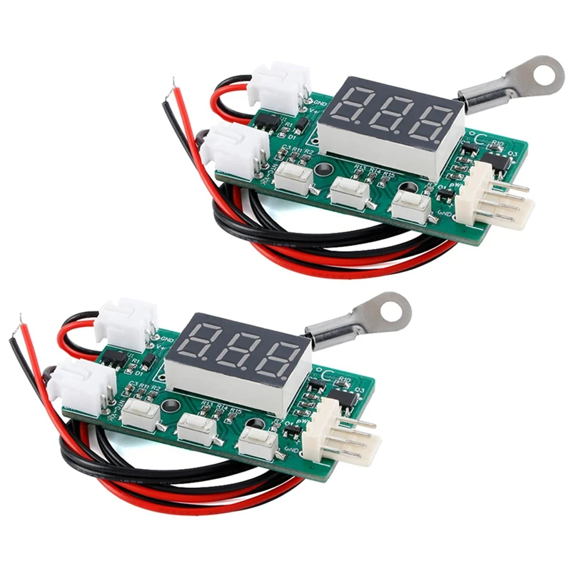 2 Stuks 4-Draad Fan Temperatuur Snelheidsregelaar Module Board YR-1001 DC12V Fan Speed Controller Temperatuurregeling Module