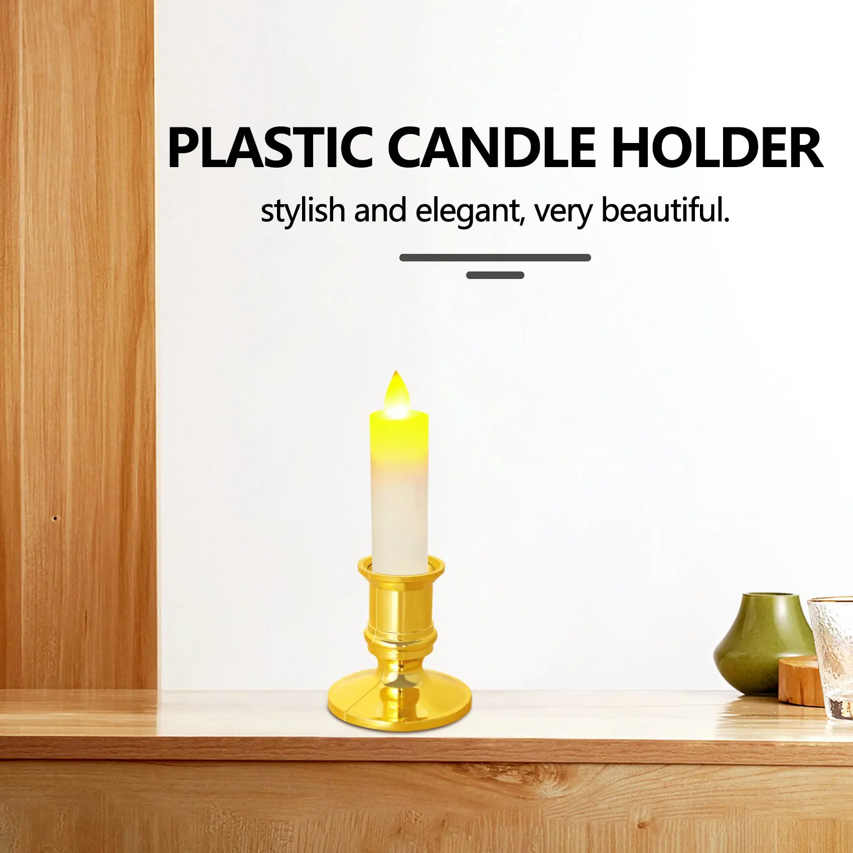 

10X Gold Pillar Candle Base Taper Candle Holder Candlestick Christmas Party Decor HOT