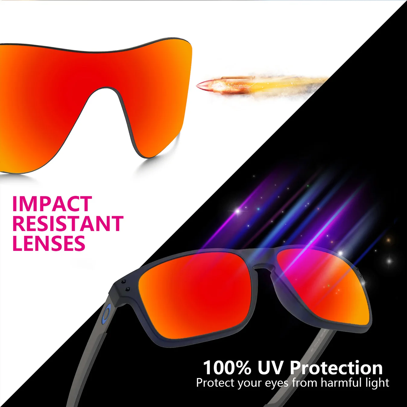 Interchangeable Replacement Lenses for Oakley Flak 2.0 XL OO9188 59mm Sunglasses – Multiple Color Options