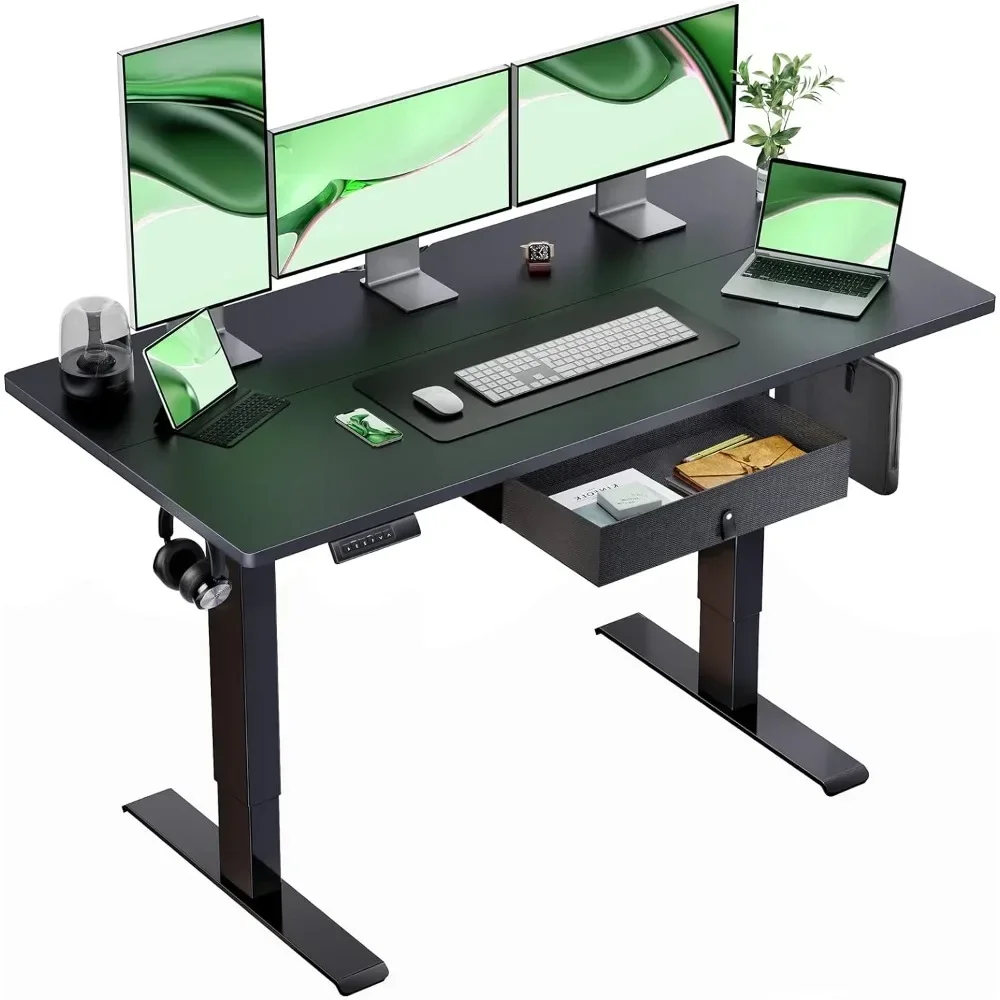 

%a Standing Desk with Drawer, 55x24 Inch Adjustable Height Standing Desk, Electric Stand up Desk, Sit Stand Home