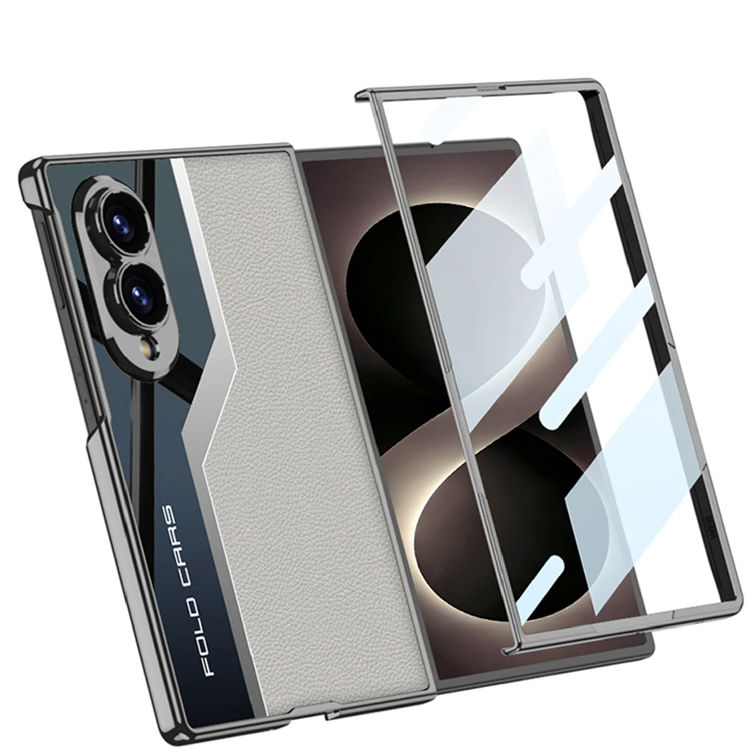 For Samsung Galaxy Z Fold 8 Wide 5G Case Skin-Friendly Matte Leather With Tempered Film Shockproof Hard Back Cover Accessories