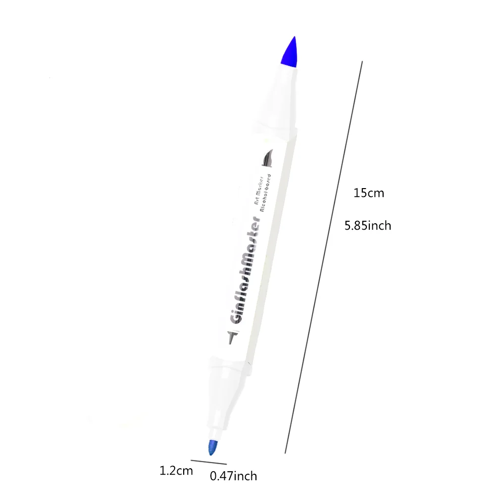 Ginflash Brush & Fine Comic Art Markers Brush Pen Sketch Alcohol Based Markers Dual Head Manga Drawing Art Supplies DP080