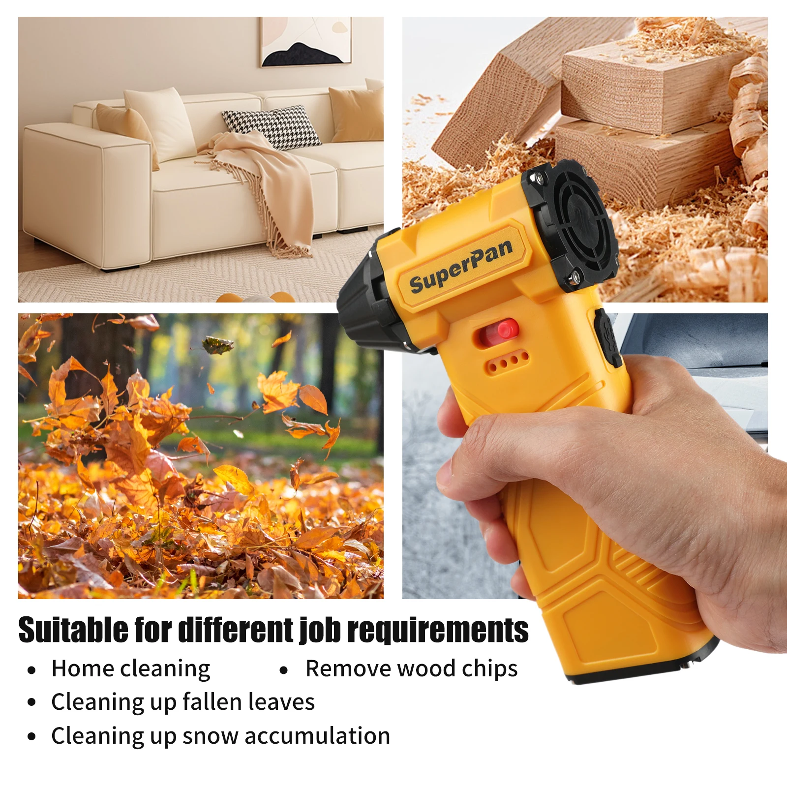 

SUPERPAN Mini Turbo Jet Electric Air Plunger - 110000RPM High Speed & Adjustable Wind Speed