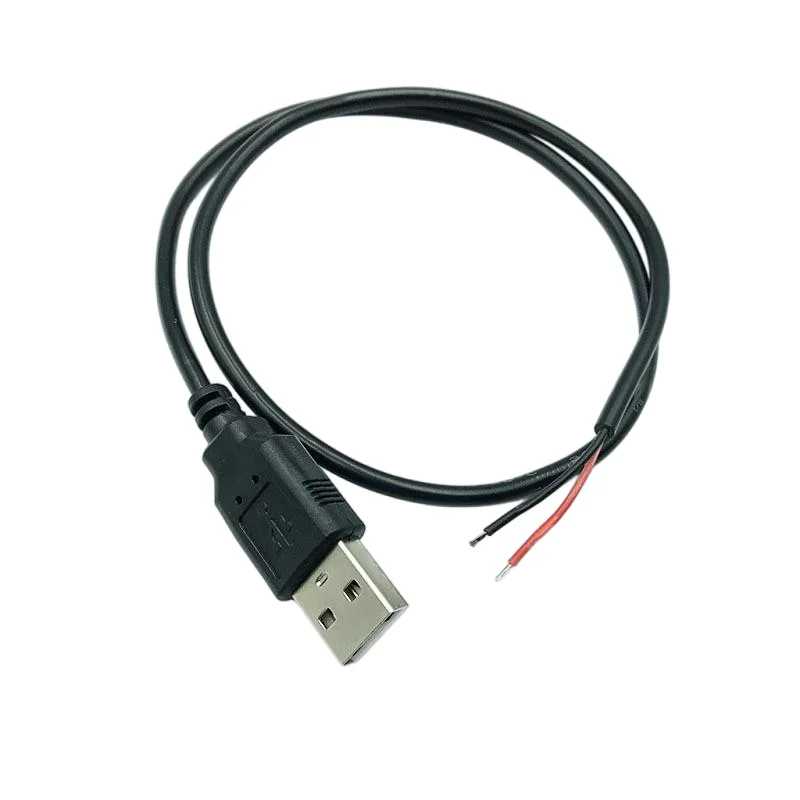 USB كابل شحن 22AWG 30 سنتيمتر 50cn 1 متر DIY USB سلك الطاقة USB ذكر التوصيل إلى 2 دبوس سلك عاري 12 فولت 5A سلك ضفيرة الطاقة استبدال