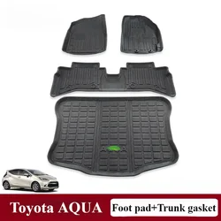 FOR Toyota AQUA waterproof car special trunk mat Prius C trunk mat TPE environmentally friendly material no odor