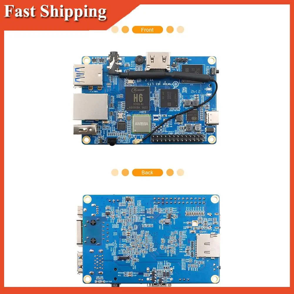 Efficient For Orange Pi 3 LTS Development Board 2G8G EMMC With +BT5.0,Allwinner H6 Soc,Open Source Board Computer,Run Androi