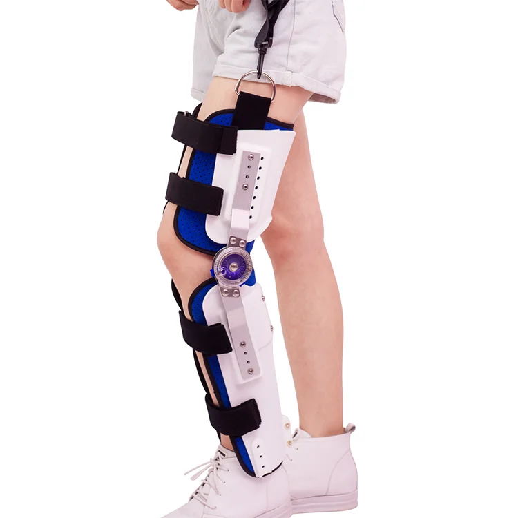 3d adjustable joint orthopaedic fixer device hinged knee sleeve support knee brace locked in extension