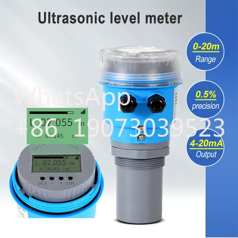 3m 5m 8m 10m Ultrasonic Level Meter 4-20mA Noncontact Level Meter Oil Fuel Tank Sensor Liquid Water  Transmitter