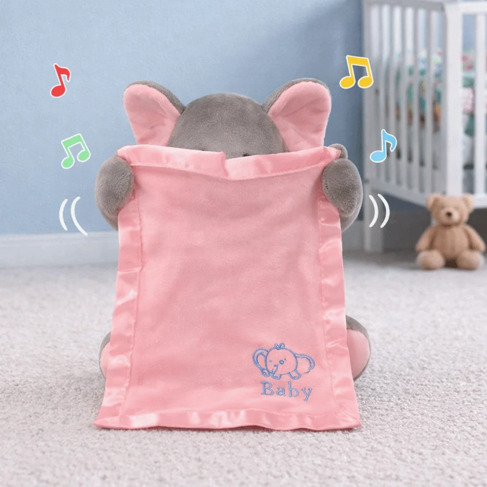 

Мягкая плюшевая игрушка-слон с функцией пения, музыкальная плюшевая игрушка-слон для игры в прятки, с функцией пряток