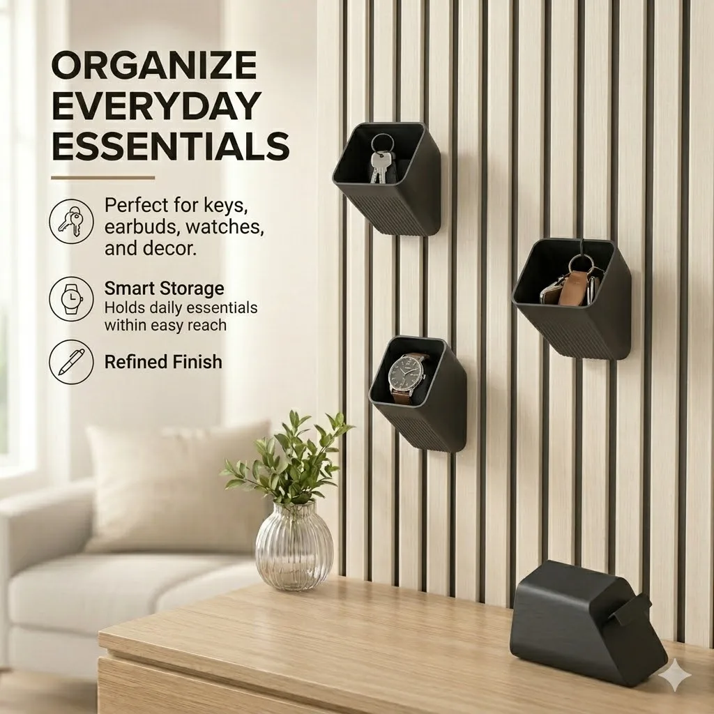 2-piece/heavy-duty soundproof panel tray storage rack, stylish and sturdy, no drilling buckle installation, strong load-bearing