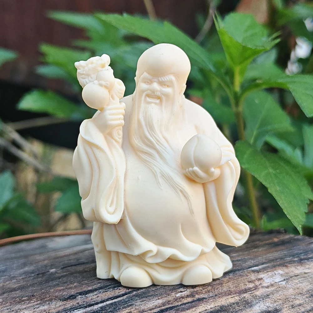 Resin Longevity God Figurine, Traditional Style, Simple Style, Suitable for Office Decoration, Christmas Gifts, Home Decoration, Bedroom, Fireplace, New Year Gifts, Birthday Gifts, Thanksgiving Gifts
