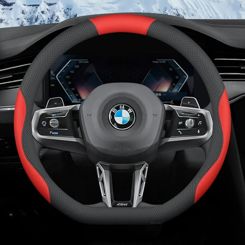 15 Zoll Soft-Touch Verschleißfeste Lenkradabdeckung für BMW X1 X3 X5 X6 F48 F49 F10 F30 E46 E60 F39 F15 F16 E39 E70