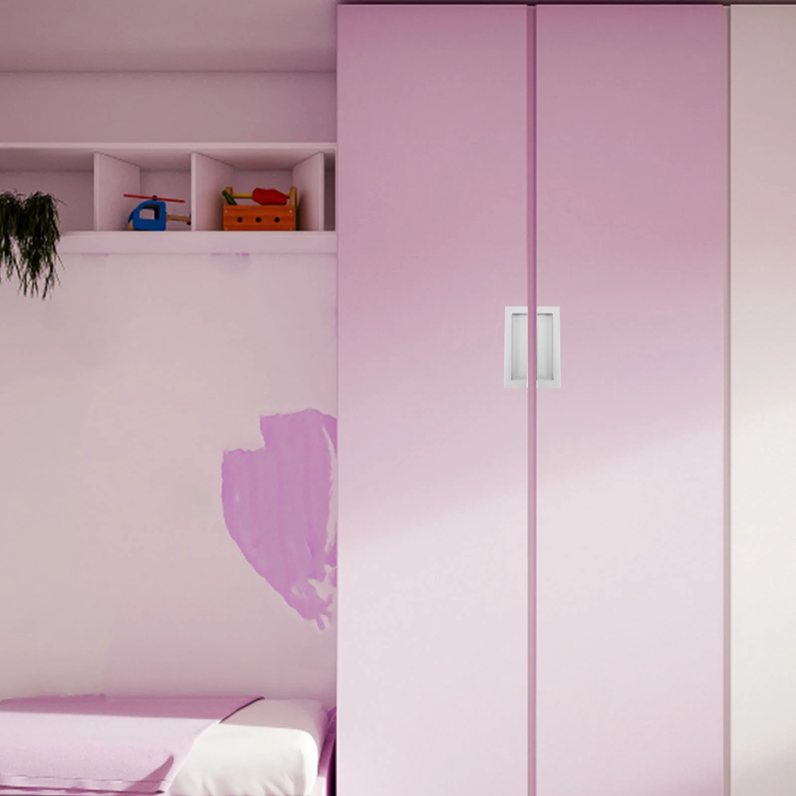 

Recessed Door Handles Concealed Cabinet Pulls For Wardrobe Cupboard Drawer Furniture Hidden Grip Durable Hardware Fittings