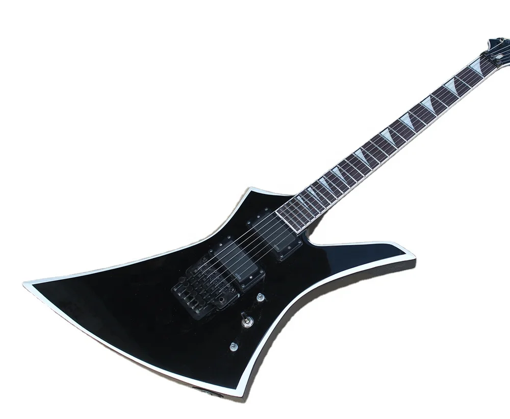 Black Unusual SHape Musical Instrument 6 Strings Electric Guitar