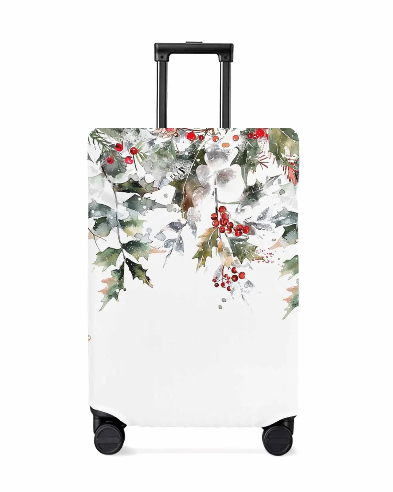 Christmas Pine Berry Eucalyptus Leaf Snowman Protective Cover For Travel Accessories Suitcase Elastic Dust Case Protect Sleeve