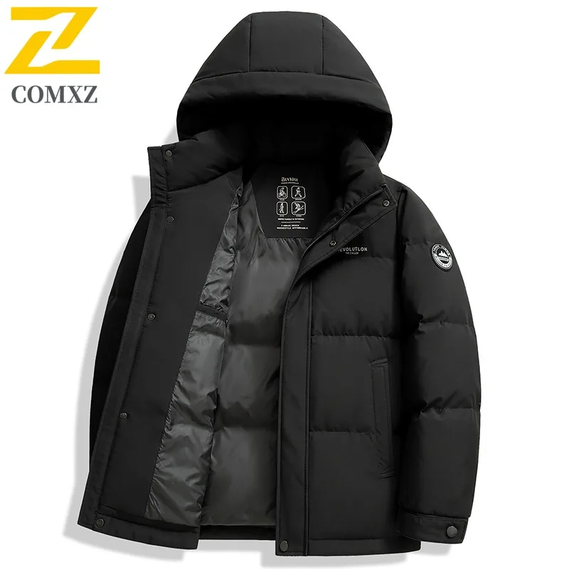 

COMXZ Men Down Jacket New Outdoor Climbing Cold Protection Warm Lightweight Coat Fashion Hiking Camping Windproof Winter Garment