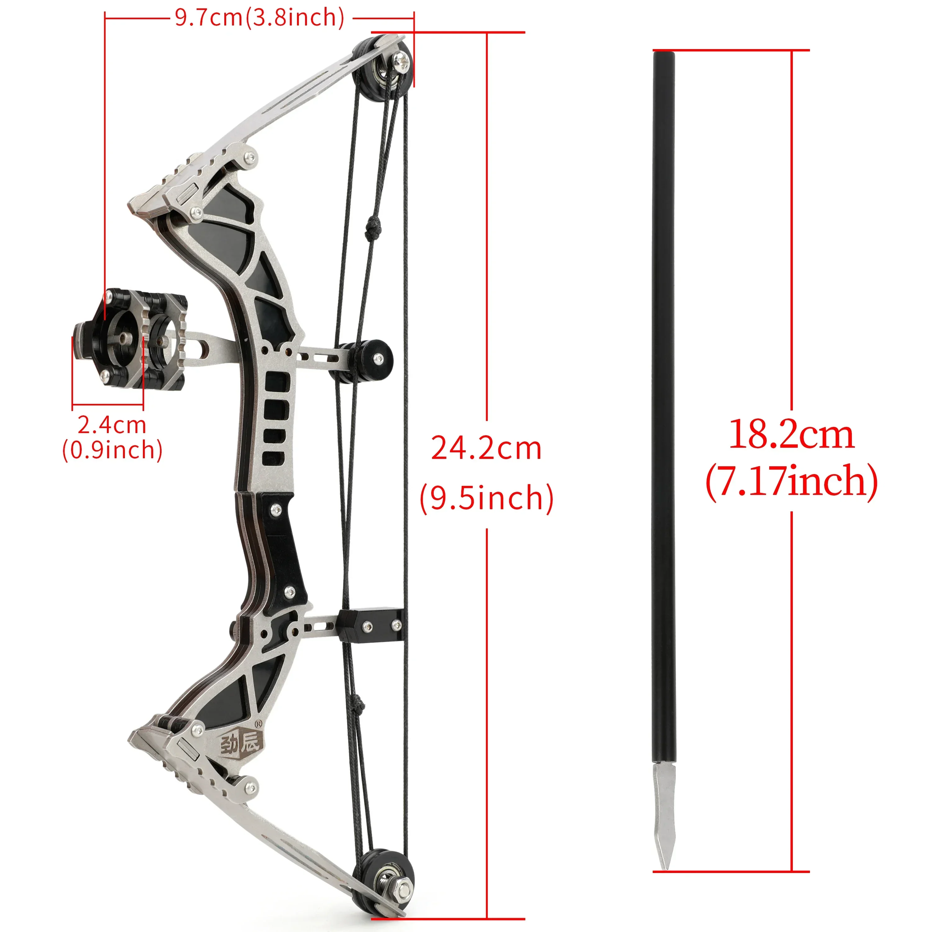 12 lbs Archery Mini Compound Bow Arrow Set 20m Range Powerful Stainless Steel Bow for Indoor Outdoor Entertainment Shooting Bow