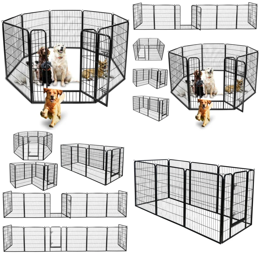

Foldable 8 Panel 39 Inch Tall Pet Exercise Pen for Dogs Puppies Cats Small Animals Indoor Outdoor Playpen Metal Pet Barrier
