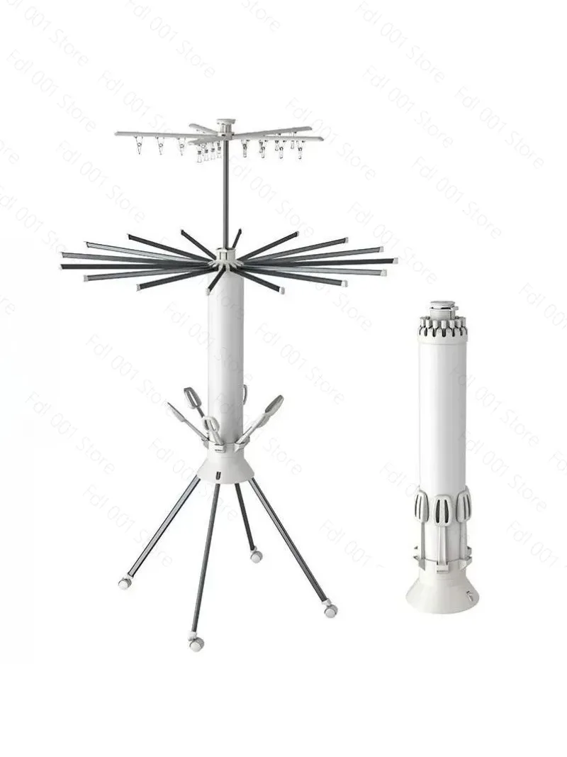360 degree rotating octopus drying rack floor folding drying rod balcony bedroom household octopus drying rack