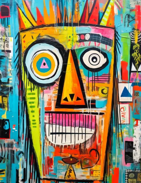 Jigsaw Puzzle 500/1000/1200/2000PCS Vibrant Abstract Face Art Bright Bold Colors Geometric Eyes Raw Art Style Home Decor Gift