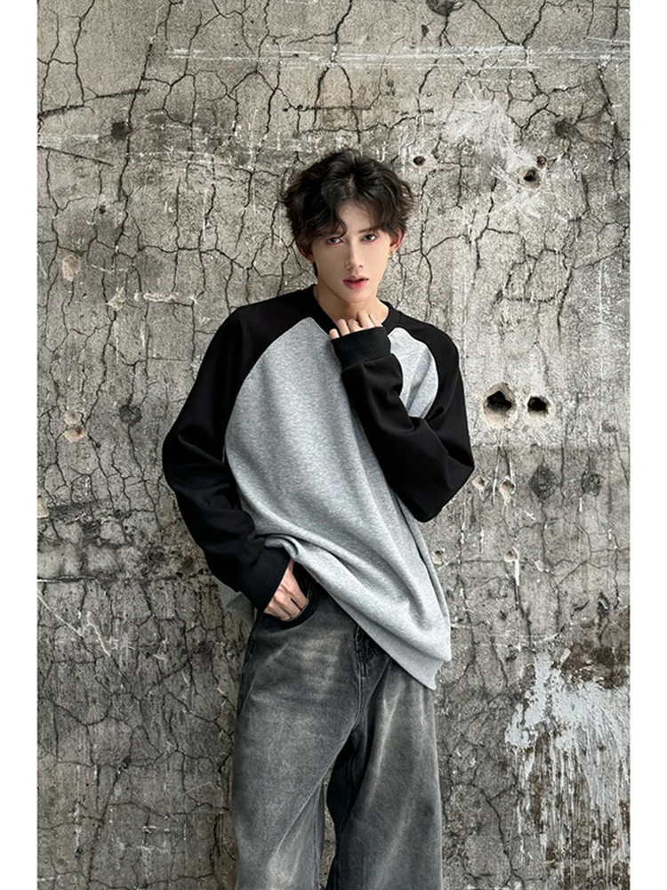 

American Retro oulder Sve Hoodie Men's Spring Autumn round Ne Padded oulder Outerwear Trendy Streetwear Long Sve ...