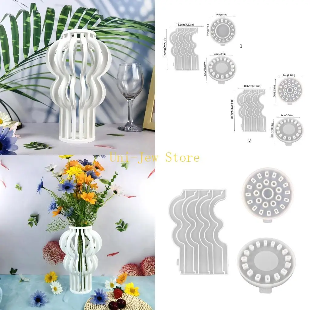 

40GB Flexible Silicone Mold Hollow Resin Molds Handmade Flowerpot Moulds for Craft