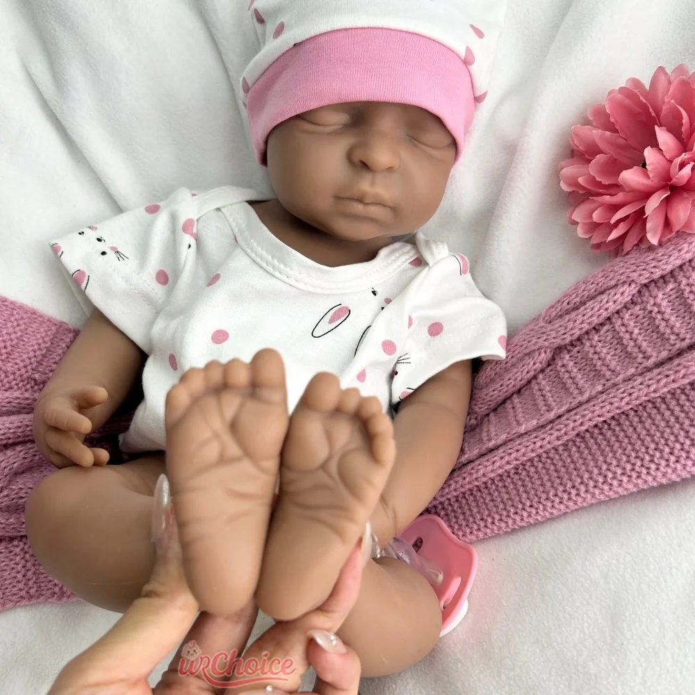 44 cm completamente morbido bocca aperta ragazza realistica in silicone rinato bambino impermeabile coccolone bambola comfort per regalo di Natale da collezione