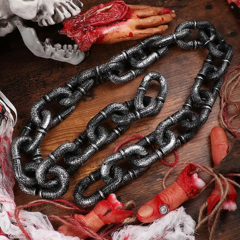 1/2M Halloween Simulation Chain Plastic Shackles Barrier Chain Performance Stage Props Party Layout Decoration