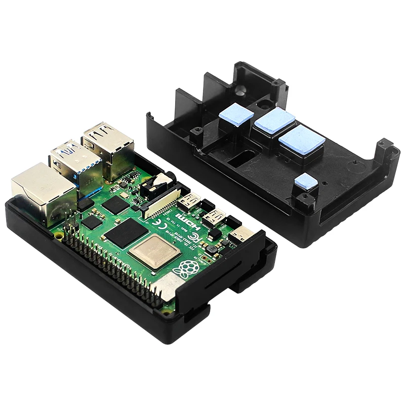 Raspberry Pi 4 Ventilador Duplo Caixa de Alumínio Ativo Passivo Cooing Escudo Protetor para Raspberry Pi 4 Modelo B