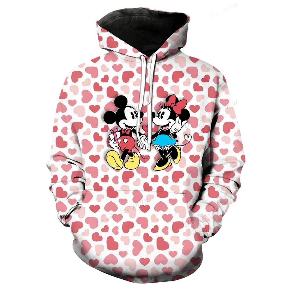 Couple's clothing hoodie Fashion and casual Disney Mickey and Minnie cartoon anime print Women's Hoodie Couple's clothing hoodie