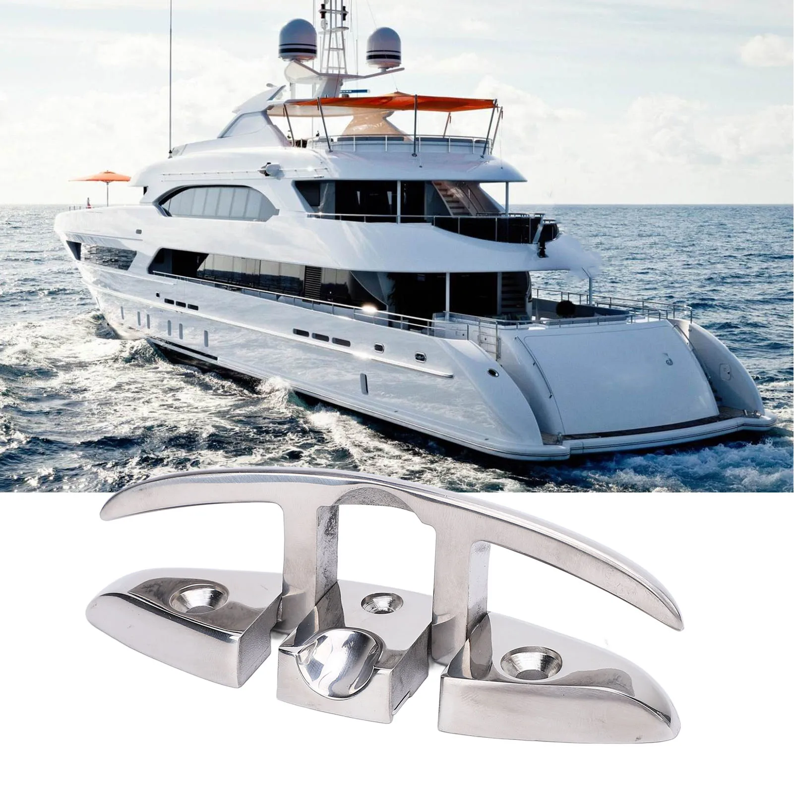 5in Boot Opvouwbare Schoenplaten Zware 316 Roestvrij Staal Up Dock Cleat voor Jacht Speedboot Vissersboot Opvouwbare Boot Schoenplaten