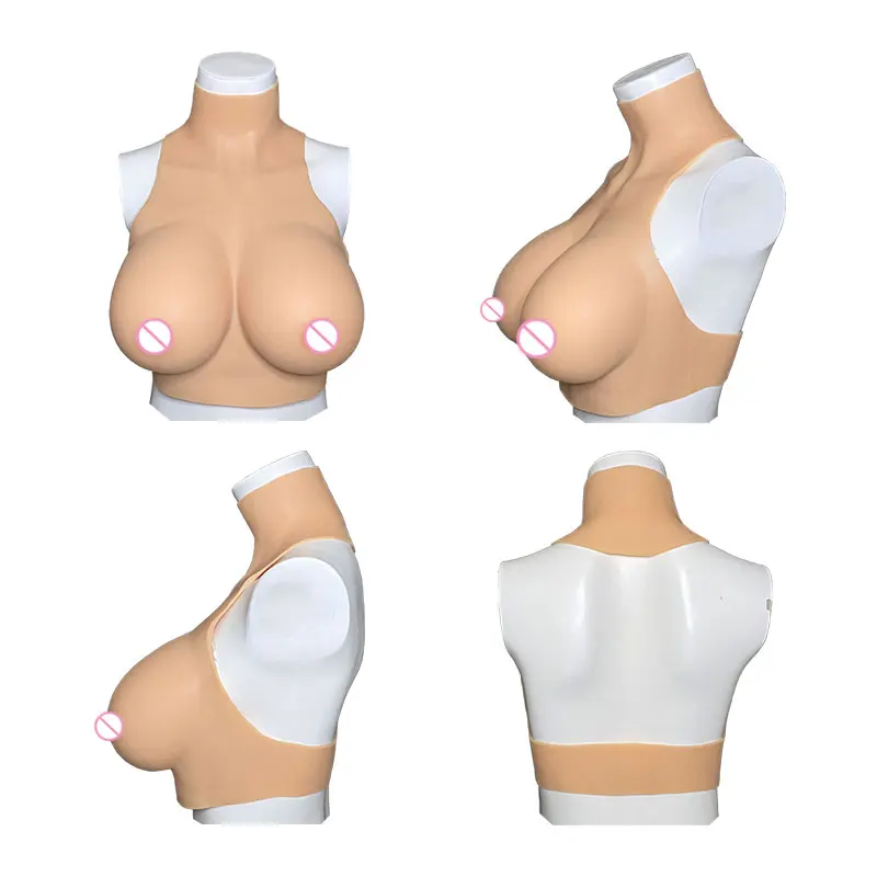 Huge Plump Silicone Breast Forms for Crossdresser Trans Cosplay Soft Shake Enhance Fake Boobs with St for Party Live Streaming