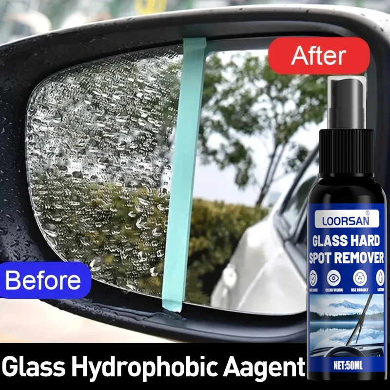 LOORSAN-Ceramic Glass Coating Stain Removal Windshield Clear Liquid 50ML Coatin Crystal Hydrophobic Auto Window Detailing Tool