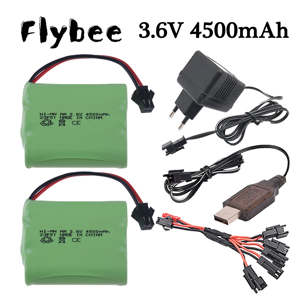 

Upgrade to 4500mah 3.6V Battery NiMH AA For Rc Toys Cars Tanks Robot Boats Guns Ni-MH AA 3.6V Rechargeable Battery Pack(SM Plug)