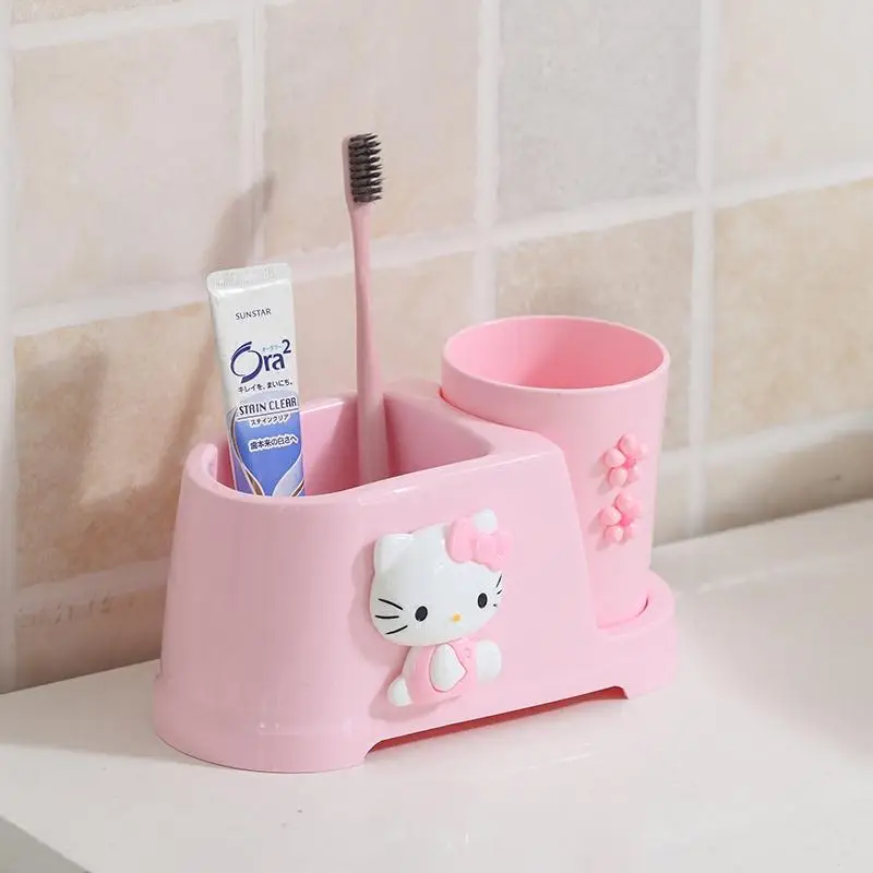 

Takara Tomy Fashion Cartoon Sanrio Kawai Anime Hello Kitty Wash Cup Simple Mouth Cup Toothbrush Holder Set Couple Children Tooth